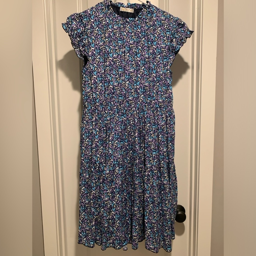 Amazon Brand blue flowered dress in a size Small.